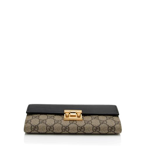 Gucci GG Supreme Calfskin Padlock Chain Wallet