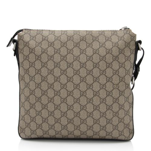 Gucci GG Supreme Flat Front Zip Messenger