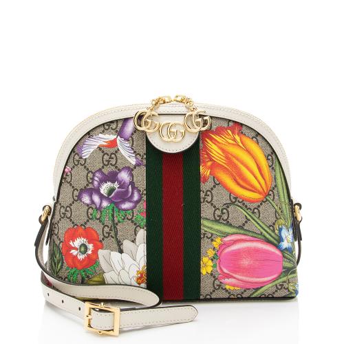 Gucci GG Supreme Flora Ophidia Dome Small Shoulder Bag