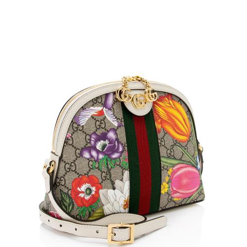 Gucci GG Supreme Flora Ophidia Dome Small Shoulder Bag