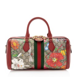 Gucci GG Supreme Flora Ophidia Medium Boston Bag