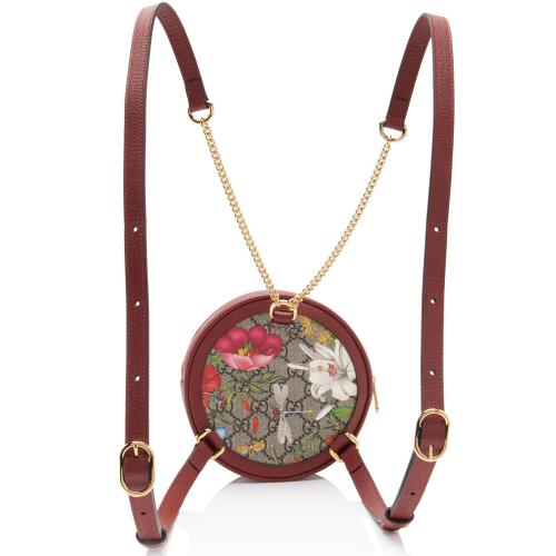 Gucci GG Supreme Flora Ophidia Round Mini Backpack