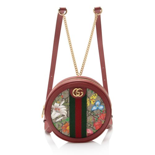 Gucci GG Supreme Flora Ophidia Round Mini Backpack