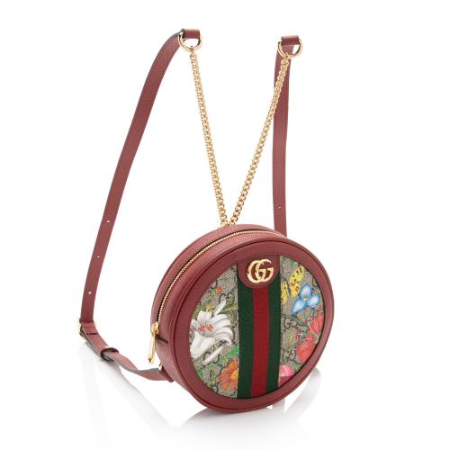 Gucci GG Supreme Flora Ophidia Round Mini Backpack