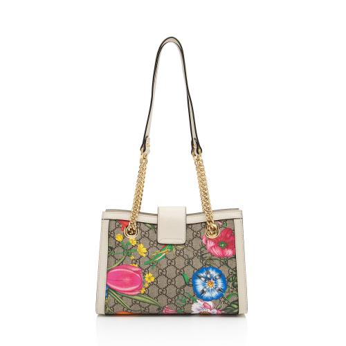 Gucci GG Supreme Flora Padlock Small Tote