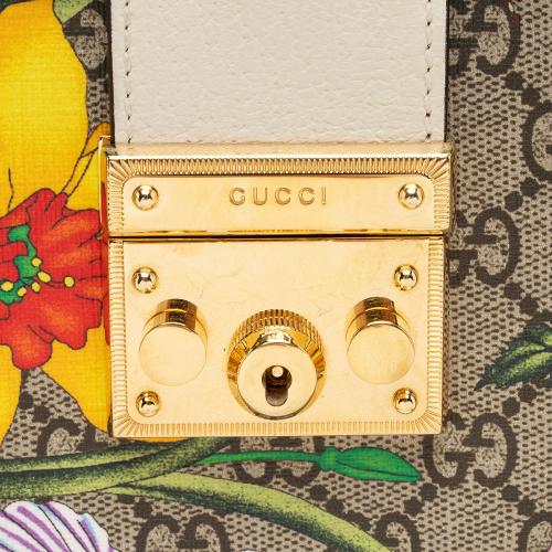 Gucci GG Supreme Flora Padlock Small Tote