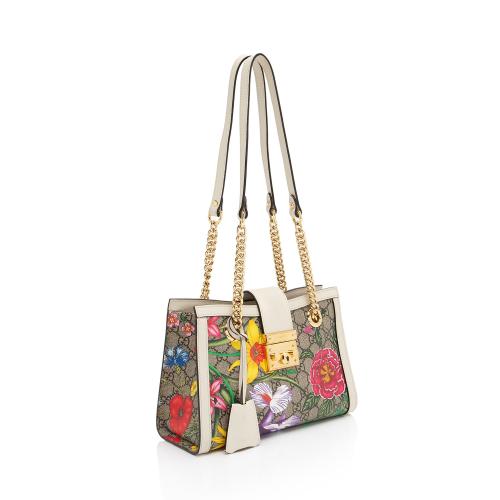 Gucci GG Supreme Flora Padlock Small Tote