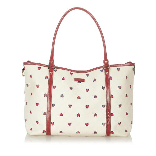 Gucci GG Supreme Heart Print Joy Tote Bag