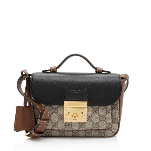 Gucci GG Supreme Leather Padlock Mini Crossbody