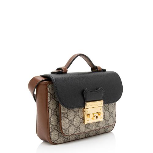 Gucci GG Supreme Leather Padlock Mini Crossbody