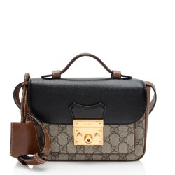 Gucci GG Supreme Leather Padlock Mini Crossbody