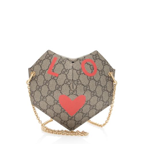 Gucci GG Supreme Love Heart Valentines Mini Crossbody