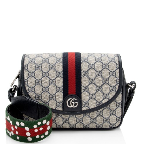 Gucci GG Supreme Ophidia Studded Web Flap Messenger