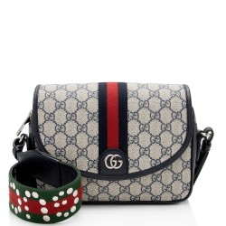 Gucci GG Supreme Ophidia Studded Web Flap Messenger