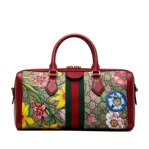 Gucci GG Supreme Ophidia Web Flora Satchel