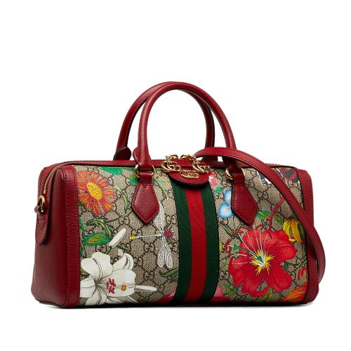 Gucci GG Supreme Ophidia Web Flora Satchel