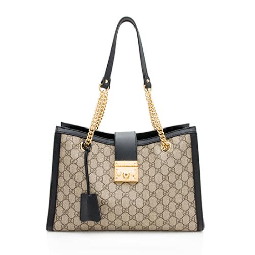 Gucci GG Supreme Padlock Chain Medium Shoulder Bag