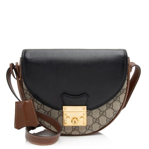 Gucci GG Supreme Padlock Saddle Small Shoulder Bag