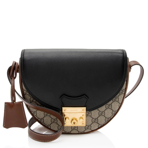 Gucci GG Supreme Padlock Saddle Small Shoulder Bag