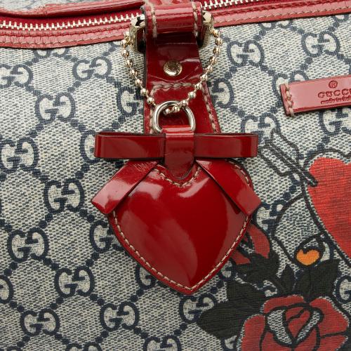 Gucci GG Supreme Tattoo Heart Medium Boston Bag