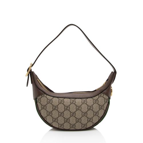 Gucci GG Supreme Web Ophidia Half Moon Mini Hobo