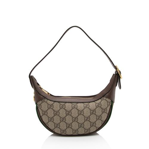 Gucci GG Supreme Web Ophidia Half Moon Mini Hobo