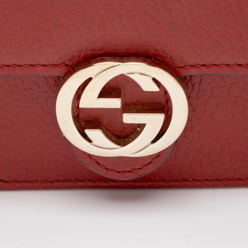 Gucci Leather Interlocking G Chain Wallet