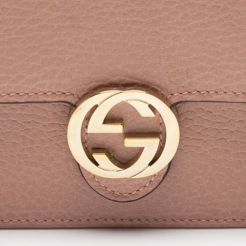 Gucci Leather Interlocking G Chain Wallet