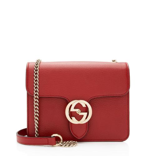 Gucci Grained Calfskin Interlocking G Small Shoulder Bag