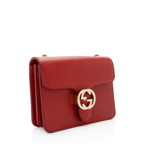 Gucci Grained Calfskin Interlocking G Small Shoulder Bag