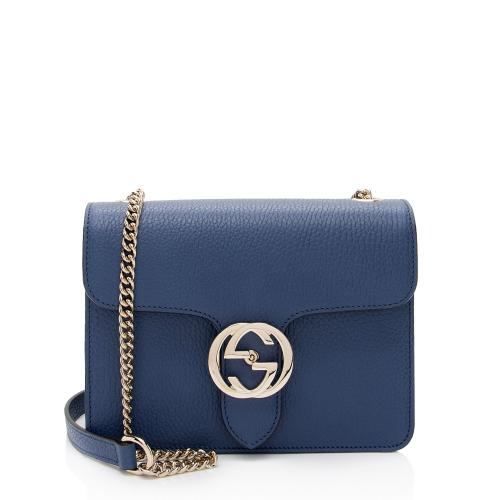 Gucci Grained Calfskin Interlocking G Small Shoulder Bag