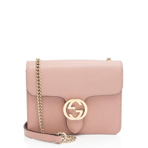 Gucci Grained Calfskin Interlocking G Small Shoulder Bag