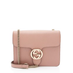 Gucci Grained Calfskin Interlocking G Small Shoulder Bag