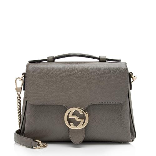 Gucci Leather Interlocking G Top Handle Small Shoulder Bag