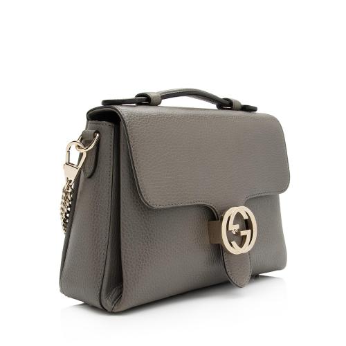 Gucci Leather Interlocking G Top Handle Small Shoulder Bag