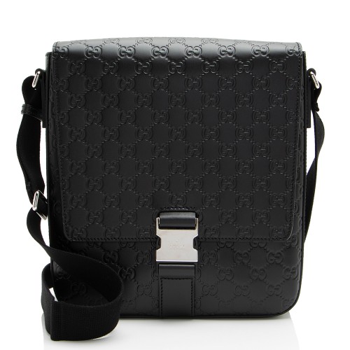 Gucci Guccissima Leather Buckle Messenger