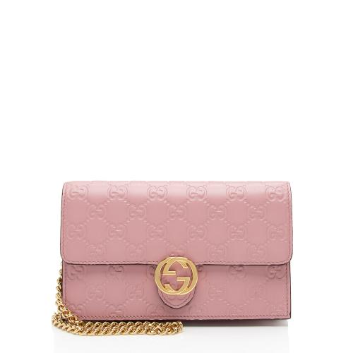 Gucci Guccissima Leather Icon Chain Wallet