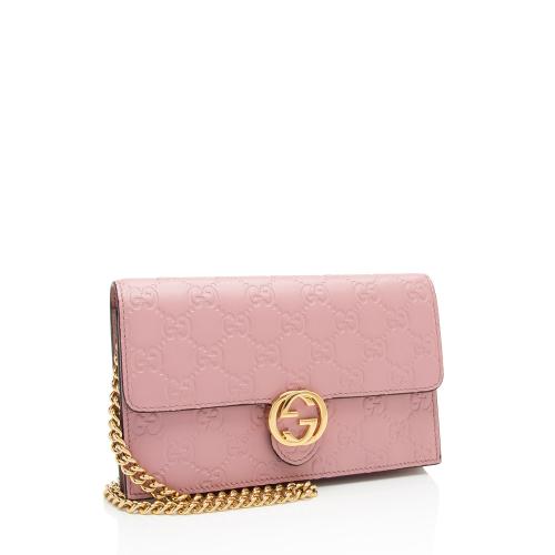 Gucci Guccissima Leather Icon Chain Wallet