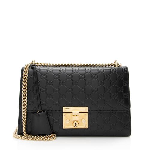 Gucci Guccissima Leather Padlock Medium Shoulder Bag