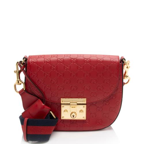 Gucci Guccissima Leather Padlock Saddle Medium Shoulder Bag