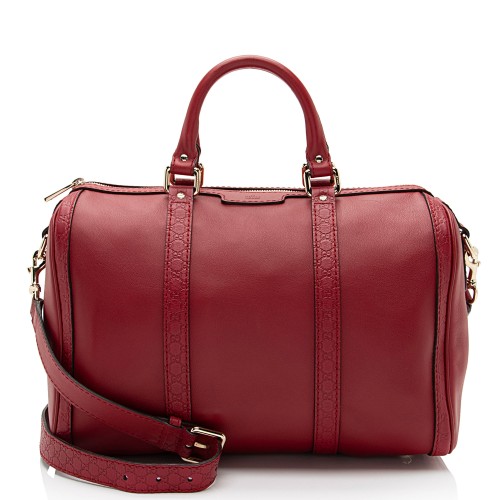 Gucci Leather Guccissima Trim Joy Boston Satchel