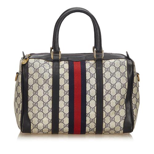 Gucci Vintage GG Plus Web Boston Satchel - FINAL SALE