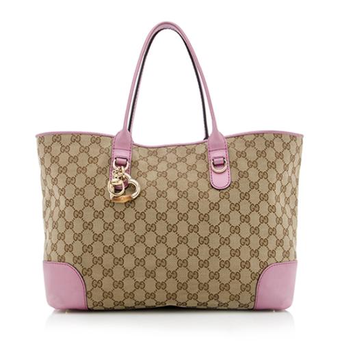 Gucci GG Canvas Heart Bit Medium Tote