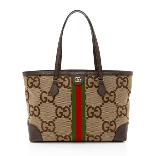 Gucci Jumbo GG Canvas Ophidia Medium Tote