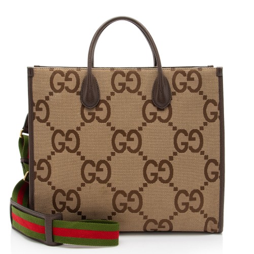 Gucci Jumbo GG Canvas Web Tote