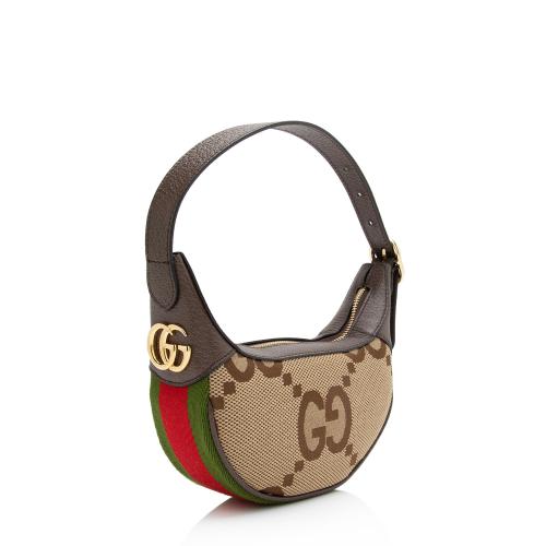 Gucci Jumbo GG Web Half Moon Mini Hobo