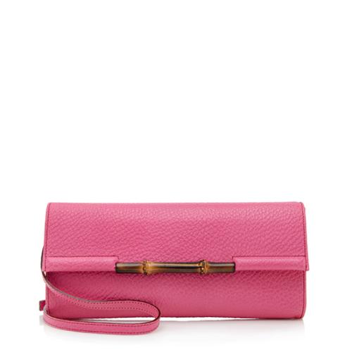 Gucci Leather Bamboo Clutch