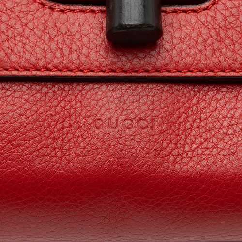 Gucci Leather Bamboo Daily Clutch