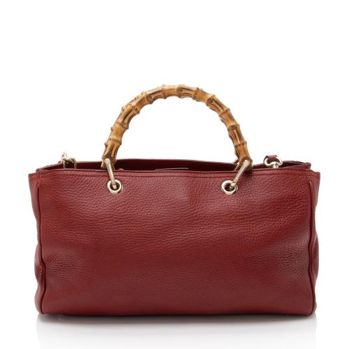 Gucci Leather Bamboo Medium Shopper Tote