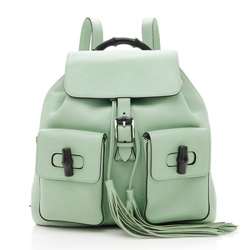 Gucci Leather Bamboo Sac Backpack